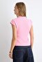 Pembe Düz Fitted Hakim Yaka Ay Kol Düğmeli Asimetrik Scuba Krep Örme Bluz TWOAW27BZ00244 - 4