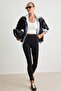 Black High Waist Basic Elastic Waist Interlock Knit Leggings TWOAW20TA0047