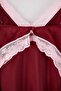 Bordo-Pembe Dantelli Sırt Detaylı İp Askılı Saten Dokuma Gecelik THMSS24GC00003 - 9