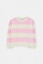 Pink Girls' Striped Crew Neck Knitwear Sweater Tkdaw27Kz00009 - 6