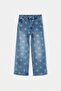 Mavi Kız Çocuk Pamuklu Esnek Kumaşlı Puantiyeli Wide Leg/Geniş Paça Jean Pantolon TKDAW27JE00006 - 3