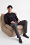 Black Regular Slogan Printed 100% Cotton Knitted Pajama Set Tmnaw27Pt00001 - 3