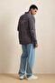 Men's Relaxed Vintage Washed Plaid Back Print Shirt Anthracite - 8