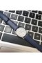 Vintage Women's Wristwatch, Retro Design, Round, Leather Cord, Blue Cord, Easy Use - 4