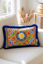 Navy Blue Tasseled, Milano Pattern Decorative 30X50Cm Rectangular Throw Pillow Cover