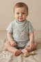 - 100% Cotton Muslin Baby Romper Set |   Bear Embroidered |   Scarf with Apron - 3