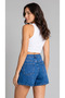 Women's 100% Cotton High Waist City Boy Denim Shorts - 7