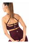 Women's Burgundy Cross Back Seamless Sports Bra Gathering Sports Bustier Fitness Pilates Yoga Bra - 4