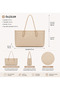 Women's Mink Knitted Patterned Large Tote Bag Large Volume Daily Shoulder Bag - 3