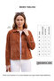Tan Suede Women's Classic Collar Buttoned Genuine Leather Jacket - 7