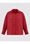 Red 100% Linen Straight Cut Long Sleeve Woven Shirt - 6
