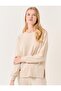 Beige Long Sleeve Oversize Crew Neck Sweatshirt - 4