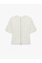 Zipper Detailed Cotton Crew Neck Short Sleeve T-Shirt - 5