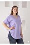 Orly More Tek (Don'T Give Credit to Other S-Performers) Women's V-Neck Plus Size T-Shirt with Slit and Stitched Hem