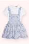 Baby Girl Set with Wave Patterned Gilet and Short-Sleeved T-Shirt, 0-5 Years Old, Blue
