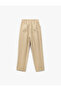 Lace-Up Waist Relaxed Cut Pocket Detailed Carrot Pants - 4