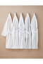 Mono Stripe Cotton Bathrobe White - Green - 4