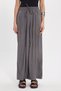 Women's Relax Fit Comfortable Cut Waist Lace-Up Elastic Soft Textured Double Pocket Gray Trousers - 2