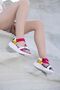 Women's Wedge Heel Velcro Daily Sports Sandals Ss001-0178 Fuchsia White - 6