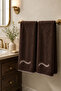 Sienna Leaf Embroidered 100% Cotton 2-Piece Towel Set 50X100 – Stone Color
