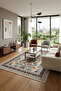 Anatolian Ethnic Patterned Non-Slip Base Carpet – Cream Floor Decorative Living Room Carpet 2268 - 2