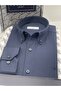 Slim Fit Long Sleeve Cotton Gift Boxed Easy Iron Men's Shirt Fs-002225 - Navy Blue - 3