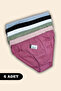 Women's 6-Piece Mixed Cotton Lycra Regular Waist Bikini Panties - 3
