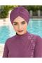 ملابس السباحة والهيزيما العلوية المتوافقة مع Hijab Back Tie Bone Lilac