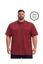 Men's Large Size Burgundy Double Pocket Short Sleeve Shirt 3Xl-4Xl-5Xl-6Xl-7Xl-8Xl