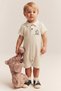 100% Organic Cotton Muslin Fabric Short Leg Jumpsuit for Baby Girl-Boy - 2