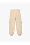 Cotton Covered Oversize Jogger Pants with Pocket Detail and Tie-Up Waistband - 5