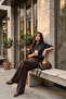 Gabardine Cotton Brown Trousers with Snap Closure Pockets - 6