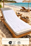 White Beach Towel 100% Cotton Certified Sea & Pool Towel 70X130Cm Diamond Pattern Border - 2