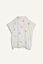Printed Cotton Beige Poncho Towel for Girls E3916A825Sm - 3