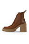 Tan Leather Women's Heeled Boots 01Wv5401 - 3