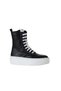 Black and White Leather Women's Wedge Heeled Boots 01Wv5500 - 2