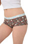 Dear Lover Combination Mink Brown Women's Boxer with Patterned Design of'Love Arrows' - 2