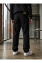 Men's Black Baggy Jean Denim Trousers Wide Cut Loose Leg Casual - 3