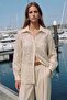 Embroidery Detailed Transparent Shirt - Beige