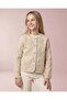 Senior Girls Beige Embroidered Button Front Jacket