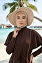 3-Piece Set of Hijab, Visor and Hat Is Hijab-Friendly (Sea, Pool) Swimming Cap, St-1Sn, St-1Sn, Beige - 4