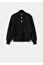 High Collar Sweater with Jewel Buttons - 3