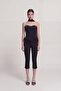 Mid-Waist Lycra Una Capri Pants Black - 7