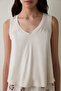 Stone Color Freya V-Neck Wide Strap Tank Top Pajamas - 3