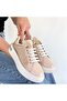 Hley Beige Patent Leather Parachute Detailed Lace-Up Sneakers - 4
