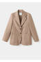 Wool Blend Pocket Fabric Blazer Jacket - 3
