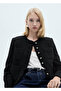 Stone-Embellished Buttoned Tweed Jacket - 7
