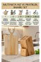 Kamptek Wooden Bamboo 2-Piece Kitchen Set 1 Bamboo Knife Holder 1 Bamboo Cutting Board Set1 - 2