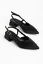 Women's Black Sequined Stoned Satin Short Classic Heeled Shoes - 5