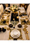 Luxury Premium Black Gold American Service Set/6-Person Velvet Tableware Presentation Set - 3